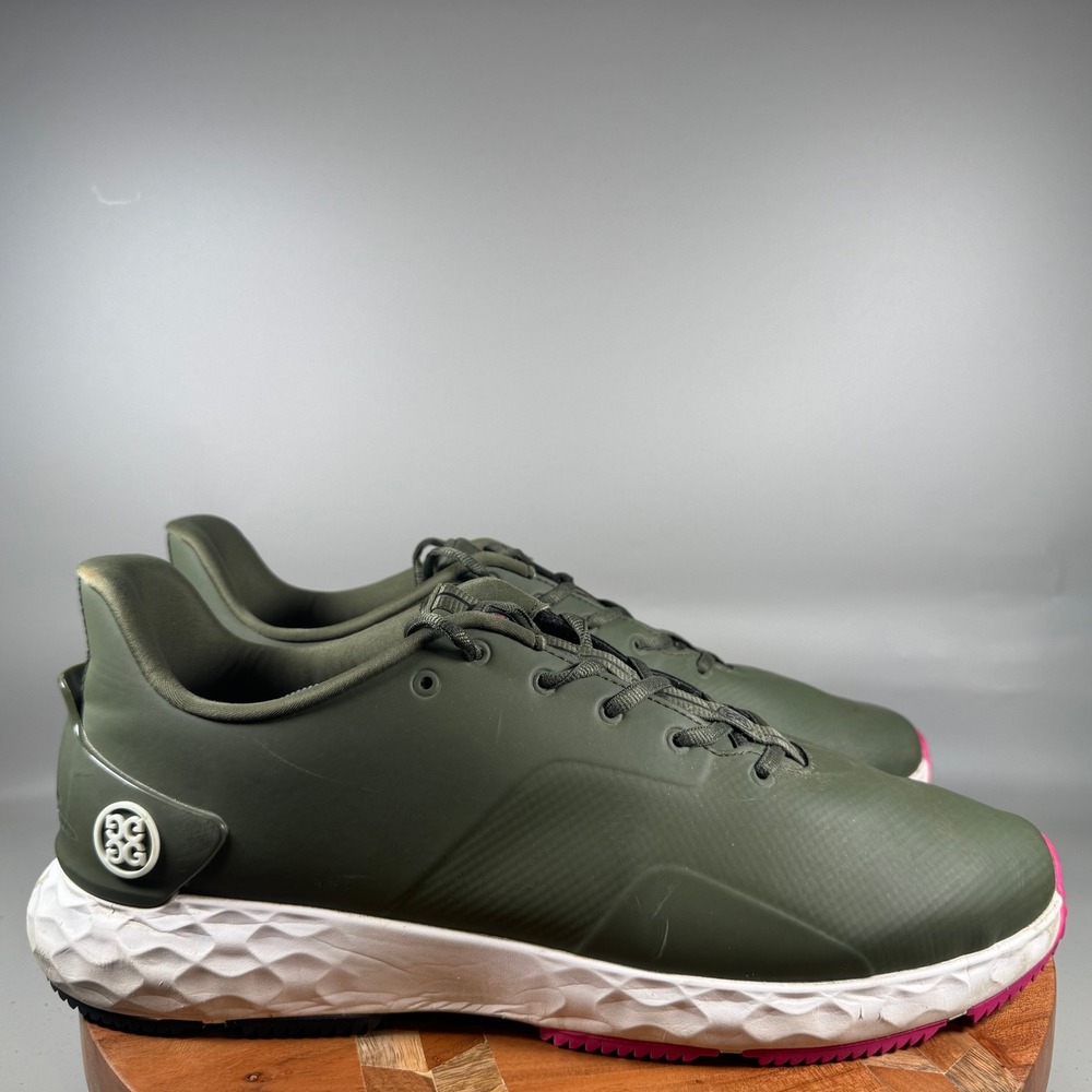 G/FORE MG4+ Spikeless Golf Shoes Mens 14 Olive Green Pink G4MS21EF26L7